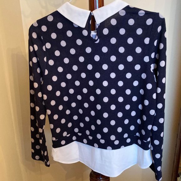 Anthropologie Monteau Collared Polka Dot Shirt - Picture 3 of 3